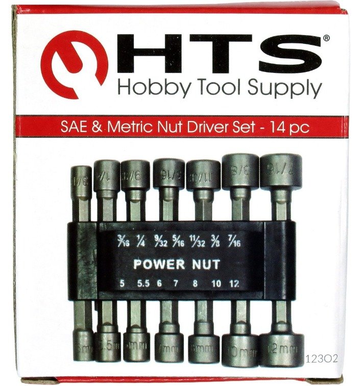 NUTDRIVER SET, HEX, CHROME VANADIUM STEEL, SAE & METRIC,