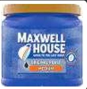 COFFEE, ROASTED, MEDIUM, GROUND COFFEE, 30.6 OZ, MANUFACTURER: MAXWELL HOUSE, MODEL: 550700962,