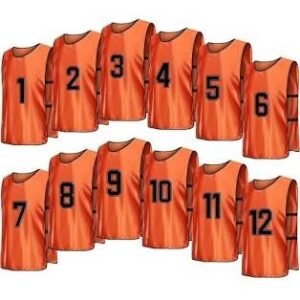 JERSEY, PINNIES, MENS, BASEBALL, POLYESTER MESH, NUMBERED, ORANGE, LARGE