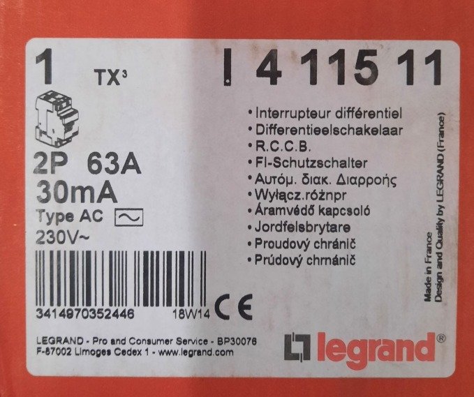 CIRCUIT BREAKER, RCCB, 2 POLE, 30MA