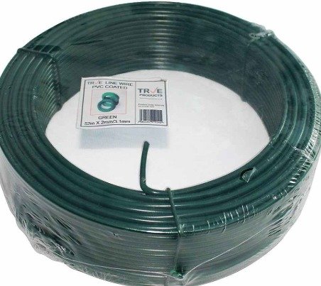 FENCING, WIRE, (TENSION WIRE), PVC, GREEN, 16 GAGE