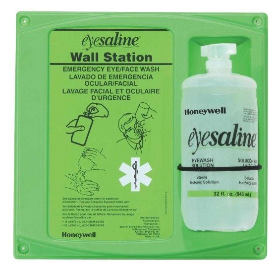 BOTTLE, EYE WASH STATION, w/SOLUTION AND MOUNTED HOLDER, 16 OZ