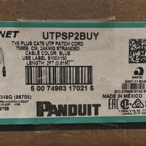 CABLE ASSEMBLY, PATCH, CAT6, U/UTP, 24 AWG, BLUE