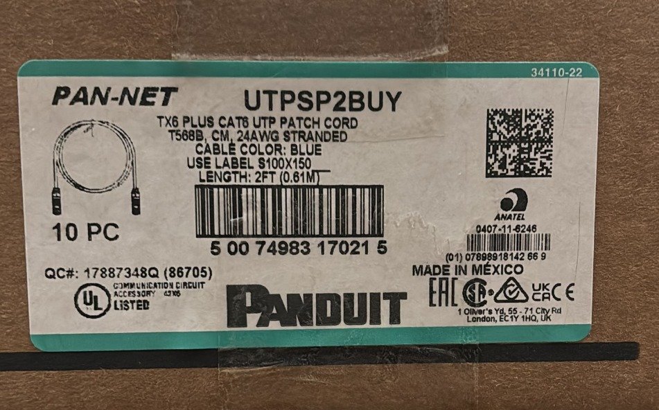 CABLE ASSEMBLY, PATCH, CAT6, U/UTP, 24 AWG, BLUE