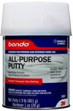 PUTTY, MULTI PURPOSE, PLASTIC, GRAY, 1-QUART