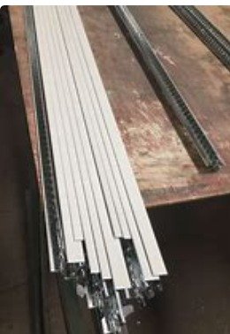 WALL ANGLE / GRID, CEILING, TEE, GALVANIZED STEEL, WHITE, 12 FEET