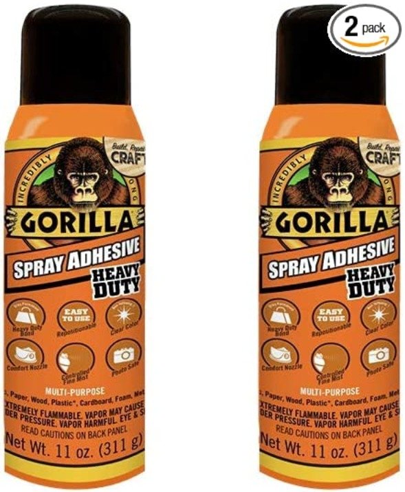 ADHESIVE, SPRAY, AEROSOL, MULTI-PURPOSE, LIQUID, CLEAR, 11 OZ