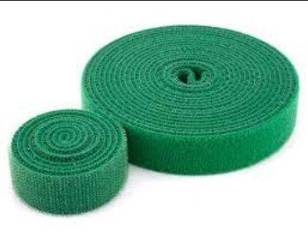 FASTENER TAPE, HOOK AND LOOP, CONTINUOUS, GREEN, 2 LBS, 0.5 INCH X 10 YARD