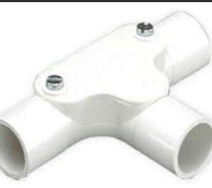 TEE, ELECTRICAL CONDUIT, INSPECTION, PVC, WHITE, 20 MM