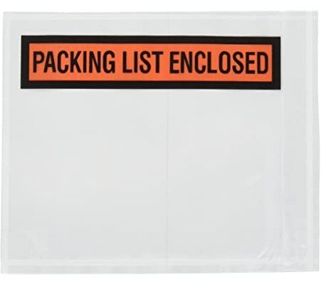 ENVELOPE, PACKING LIST, PLASTIC, 4.750 X 7 INCHES