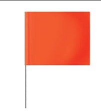 MARKING FLAGS, BOUNCE BACK, PPR, FLUORESCENT ORANGE, 6 INCHES