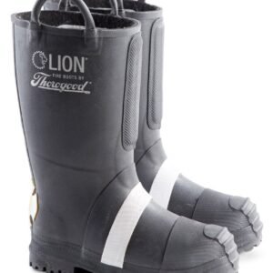 BOOTS, FIREMEN'S, RUBBER INSULATED FELT, LUG SOLE, NFPA 1971, WIDE, 10-1/2, MANUFACTURER: THOROGOOD SHOES WEINBRENNER, MODEL: WIDE,