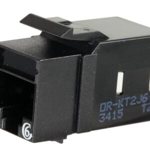 JACK, MODULAR, KEYSTONE, CAT6, RJ45, BLACK, 1.4 X 0.9 X 0.6 INCHES