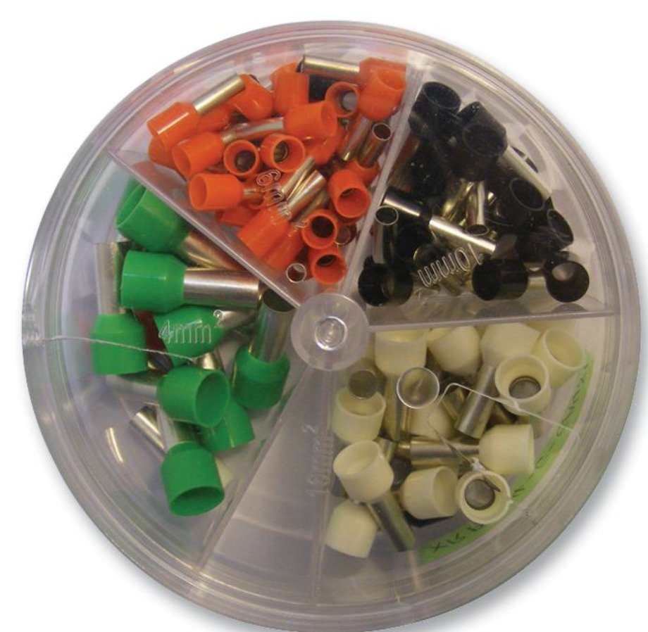 FERRULE KIT, ELECTRICAL CONDUCTOR, INSULATED, 4 TYPE, 600V, 4MM TO 16 MM