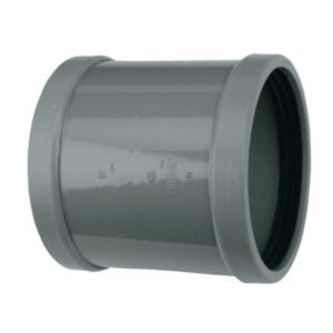 COUPLING, SEWAGE, w/RUBBER GASKET, PVC, GRAY