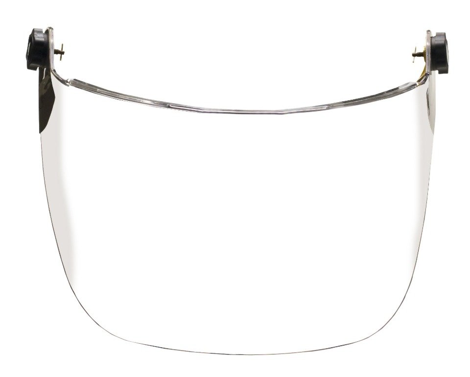 FACESHIELD, INDUSTRIAL, HELMET, FIREMEN'S, POLYARYLATE, 4 INCHES
