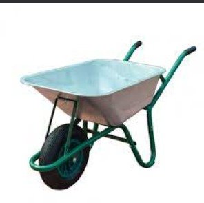 WHEELBARROW, STEEL, w/ PNEUMATIC TIRE