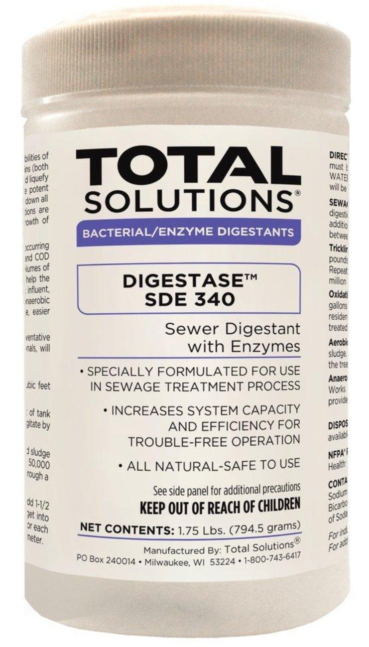 SEWER DIGESTANT, w/ENZYMES, DIGESTASE, 1.75 LB