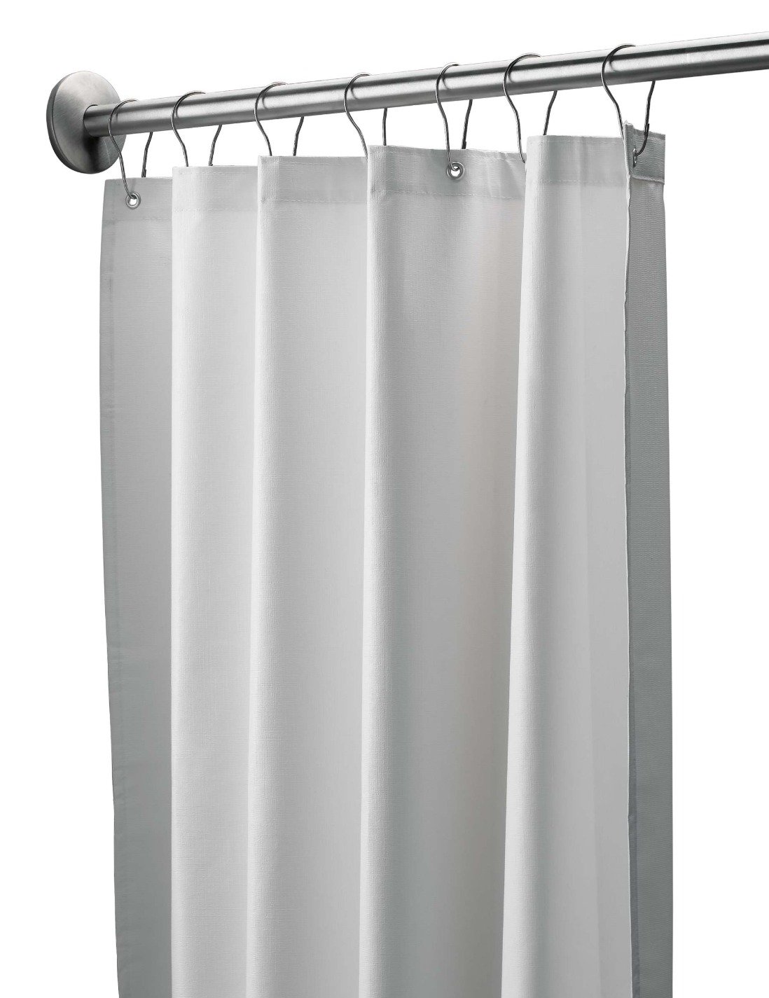 CURTAIN, SHOWER, VINYL FILM, PLASTIC, WHITE, 36 X 72 INCHES