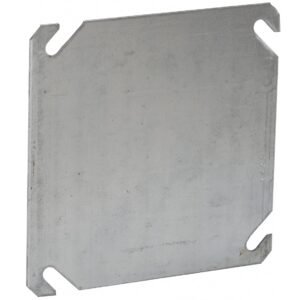 COVER, JUNCTION BOX, STEEL, SQUARE, FLAT, 0.063 X 4 X 4 INCHES