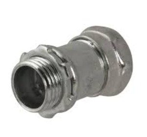ADAPTER, ELECTRICAL CONDUIT (COMPRESSION CONNECTOR), EMT, STEEL, SILVER, 3/4 INCH, MANUFACTURER: RACO,