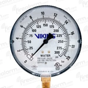 GAUGE, PRESSURE, DIAL INDICATING, BRASS, 0-300 PSI, 1/4 INCH