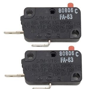 SWITCH, PUSH (DOOR SWITCH), MICROWAVE, PLASTIC, BLACK, 125/250VAC, 16A