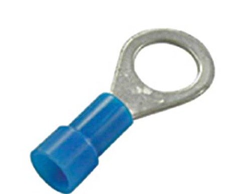 TERMINAL, LUG, RING, VINYL INSULATED, BLUE, 16 -14 AWG