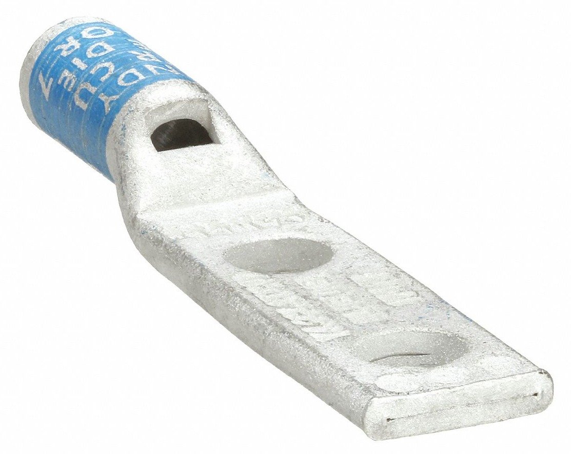 LUG, TERMINAL, COMPRESSION, 2-HOLES, 6 AWG, COPPER