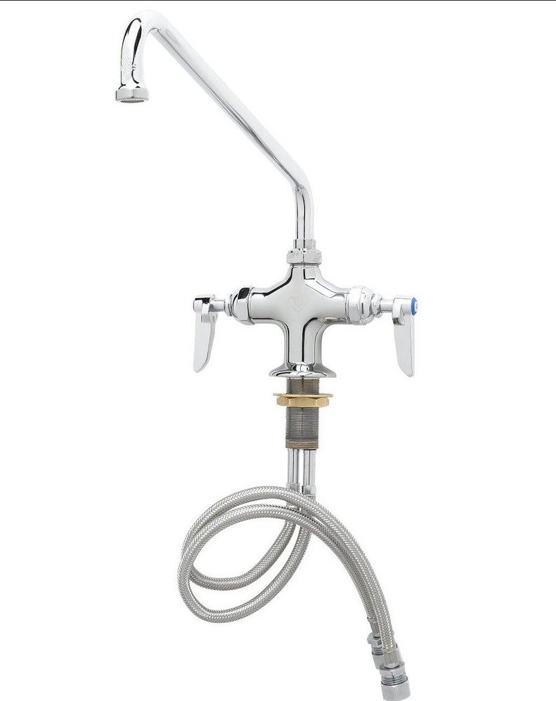 FAUCET, SINK, DOUBLE PANTRY, SINGLE HOLE, BRASS, 12 INCHES