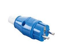 CONNECTOR, PLUG, ELECTRICAL, MALE, 2 PIN, 2P+PE, BLUE, 250V, 16A