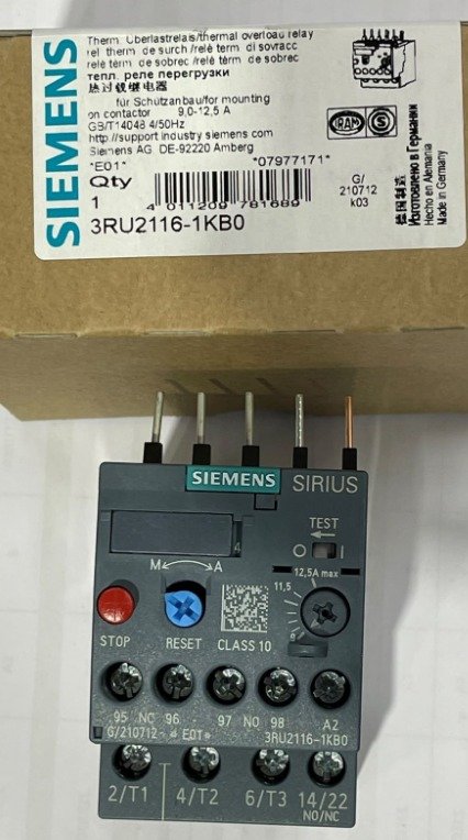 RELAY, THERMAL, OVERLOAD, 3-POLE, 690V AC, 12.5A