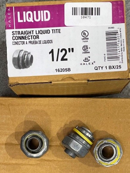 BOX CONNECTOR, ELECTRICAL, LIQUID-TIGHT, ZINC, 1/2 INCH
