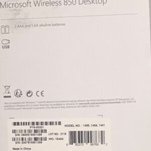 KEYBOARD, WIRELESS, 850 W/MOUSE, COMBO, 15  FEET