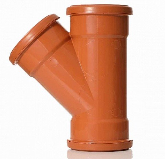 TEE-Y, DRAINAGE PIPE, PVC-U, 45 DEGREE, TERRACOTTA