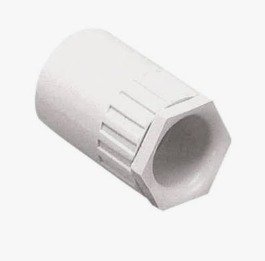 ADAPTER, ELECTRICAL CONDUIT, w/BUSH, FEMALE, PVC, WHITE