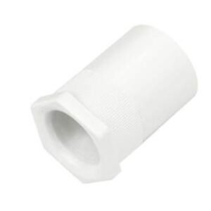 ADAPTER, ELECTRICAL CONDUIT, w/BUSH, FEMALE, PVC, WHITE