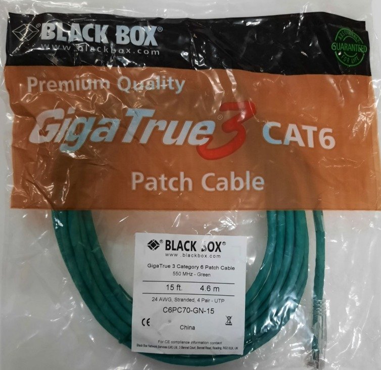 CABLE, ETHERNET, RJ45, 550-MHZ, GREEN