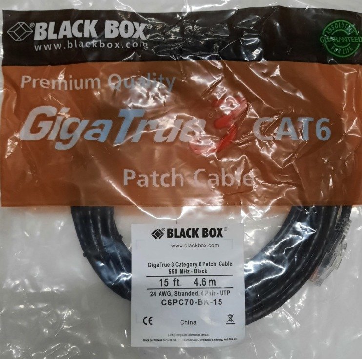CABLE, ETHERNET, RJ45, 550-MHZ, BLACK