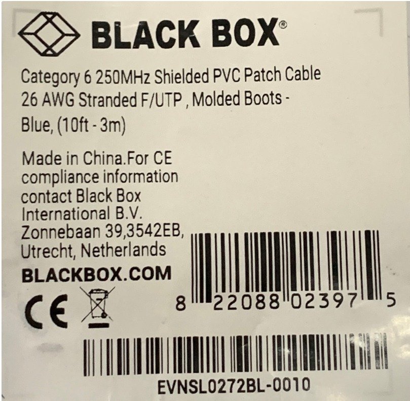 CABLE, ETHERNET, RJ45, 250-MHZ, BLUE