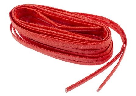 SLEEVE, CABLE, ACRYLIC FIBREGLASS, RED, 6 MM