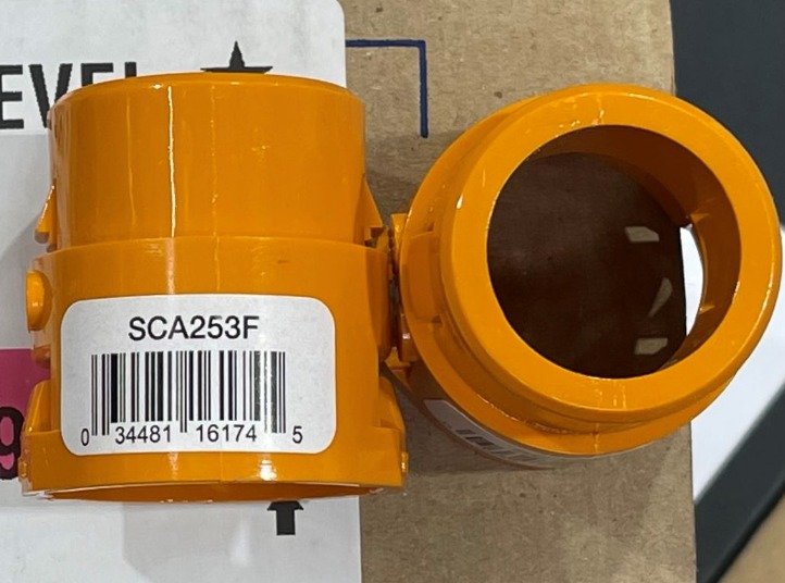 ADAPTER, COUPLING, NON-METALLIC, ORANGE, SNAP-IN, 1 INCH