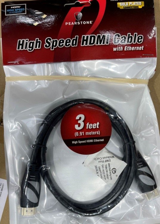 CABLE, HDMI, HIGH SPEED w/ ETHERNET, 3 FEET