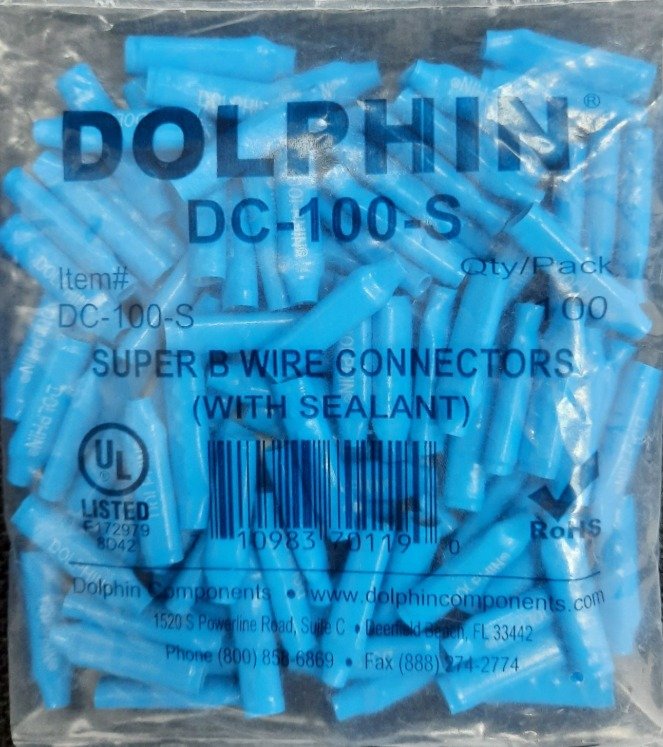 CONNECTOR, INSULATION DISPLACEMENT, MOISTURE RESISTANT, PVC, BLUE, 1-PORT