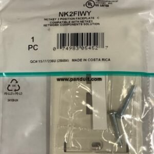 PLATE, WALL, (FACEPLATE), VERTICAL, 1-GANG, 2-PORT
