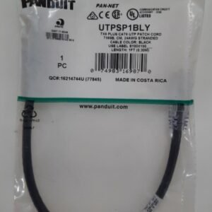 CABLE ASSEMBLY, PATCH, CAT6, U/UTP, 24 AWG, BLACK