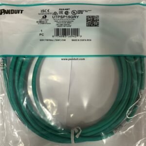 CABLE ASSEMBLY, PATCH, CAT6, U/UTP, 24 AWG, GREEN, 15 FEET
