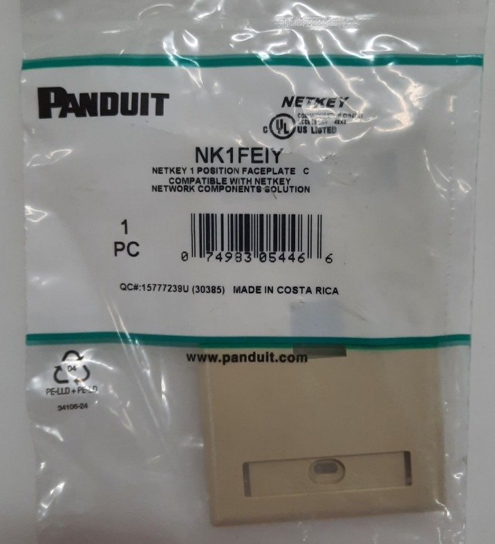 FACEPLATE W/LABEL, FLUSH MOUNT, VERTICAL,1P, 1-GANG
