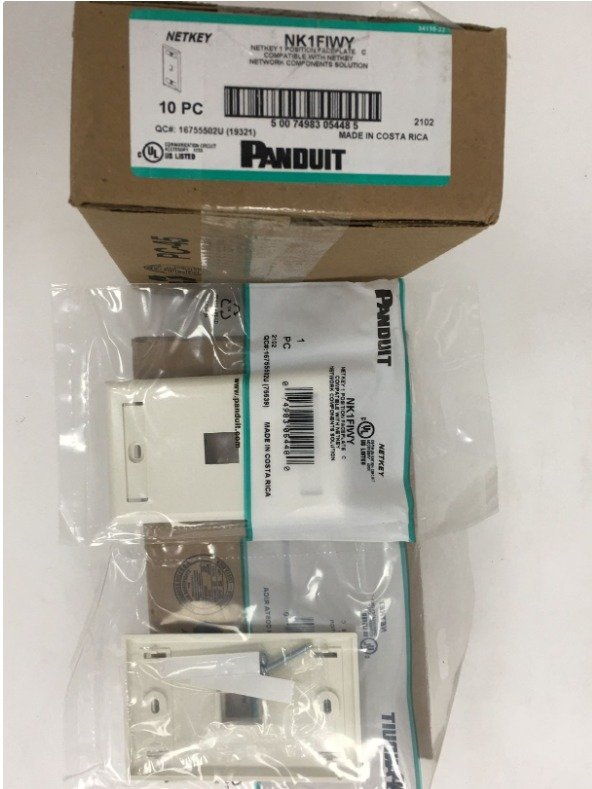 FACEPLATE KIT,1-GANG, 1 PORT, ABS, OFF- WHITE