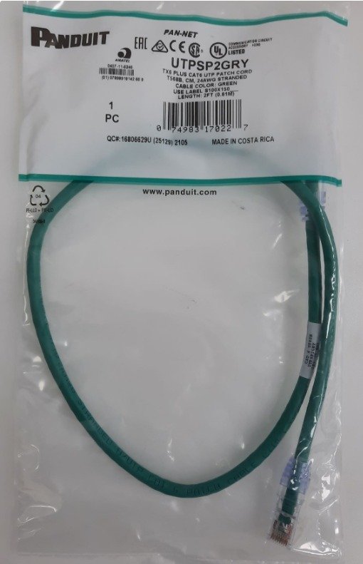 CABLE ASSEMBLY, PATCH, CAT6, U/UTP, 24 AWG, GREEN